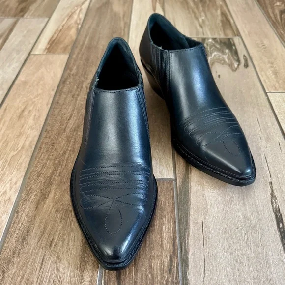 GIANNI BINI Let’s Dance Embroidered Leather Western Booties, Black sz. 8M - Picture 13 of 14